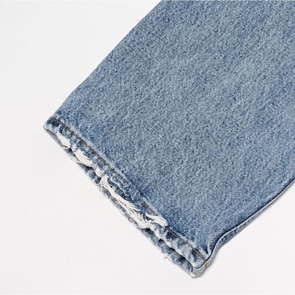 AGOLDE Lana Jean  Backdrop Blue Straight Leg Distressed Jeans 27 Aritzia - Picture 5 of 16
